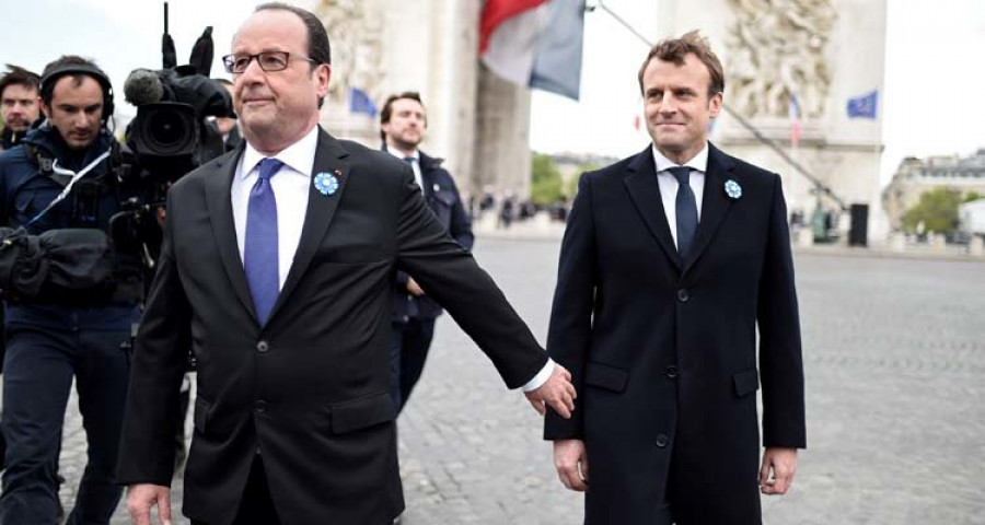 Hollande lega a Macron una Francia dividida y herida por el terrorismo