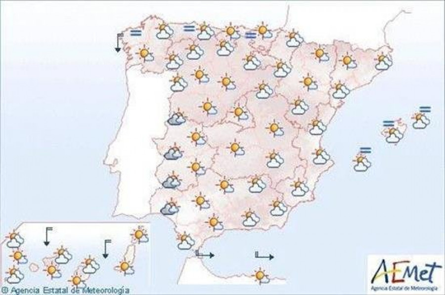Tormentas en áreas de montaña de Galicia, tercio norte y Pirineos
