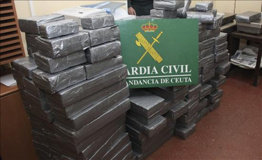 Intervenidos 1.160 kilos de hachís en el interior de una caravana en Ceuta
