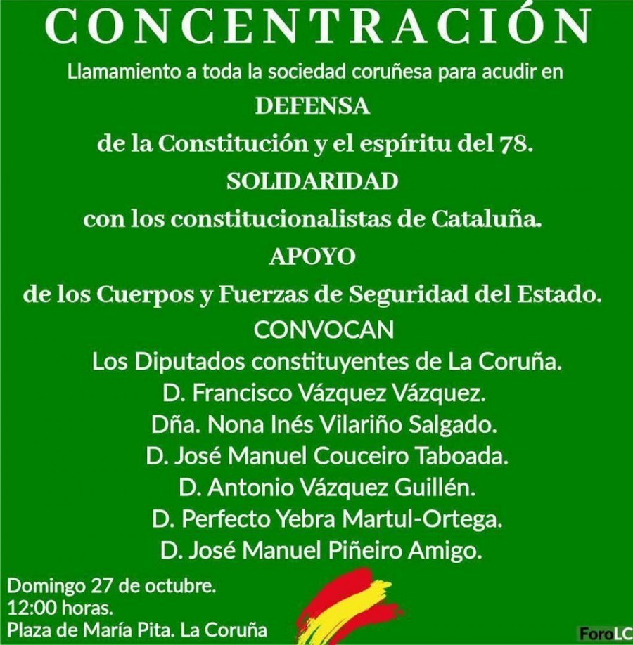 Los diputados constituyentes de A Coruña se concentran mañana en María Pita por “el espíritu del 78”