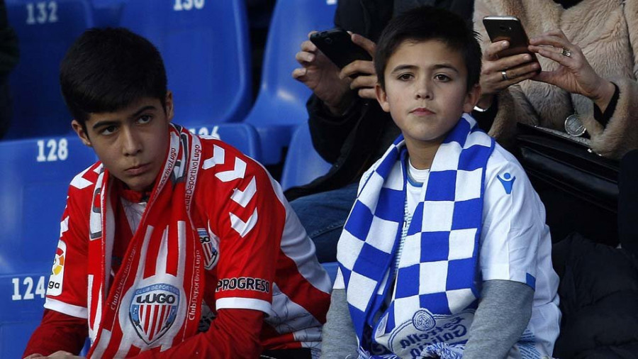 Hinchas de Lugo y Deportivo, hermanados en la previa