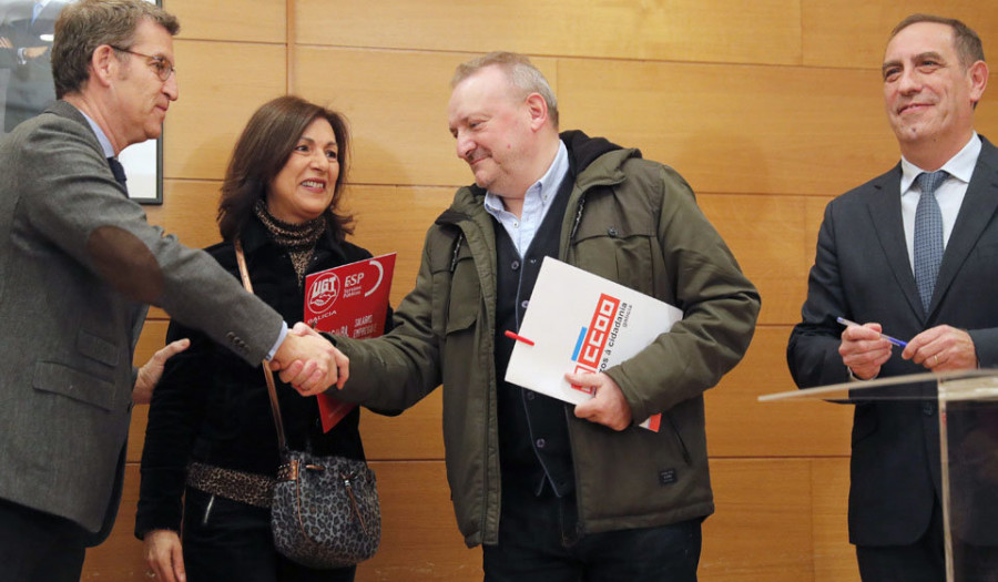 La Xunta, CCOO y UGT firman un pacto “histórico” para los empleados públicos