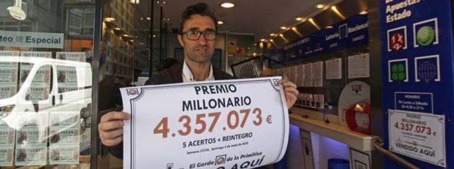 Una apuesta de El Gordo de la Primitiva hecha a mano deja 4,3 millones de euros en A Coruña