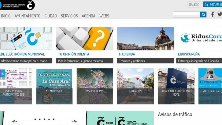 La web del Consistorio coruñés es la más transparente de las siete grandes ciudades gallegas