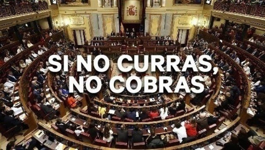 "Si no curras, no cobras":campaña contra la indemnización de políticos