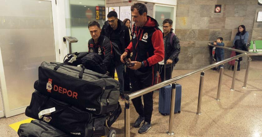 El equipo blanquiazul, seis horas de más en Canarias