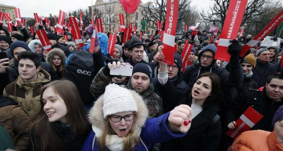 Miles de personas en toda Rusia llaman a boicotear las elecciones del próximo 18 de marzo