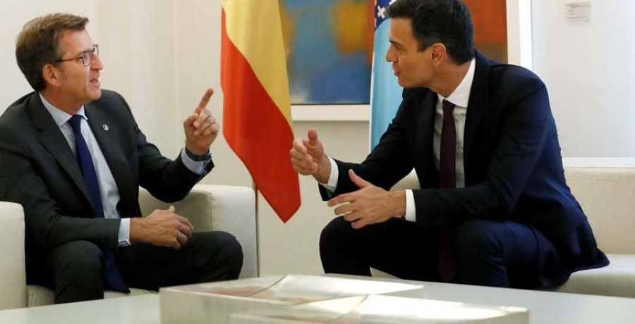 Sánchez se compromete con Feijóo 
a que el AVE esté finalizado en 2019