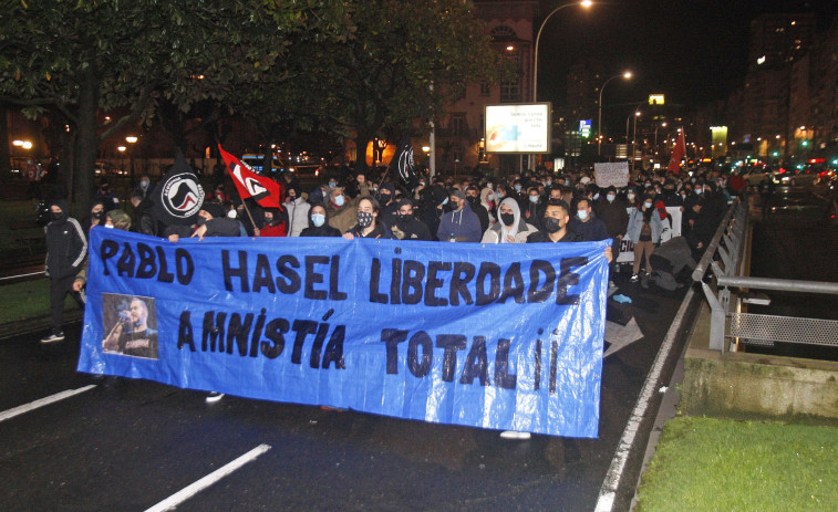 La manifestación por Hasel en A Coruña transcurrió sin incidentes