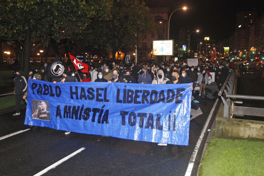 La manifestación por Hasel en A Coruña transcurrió sin incidentes