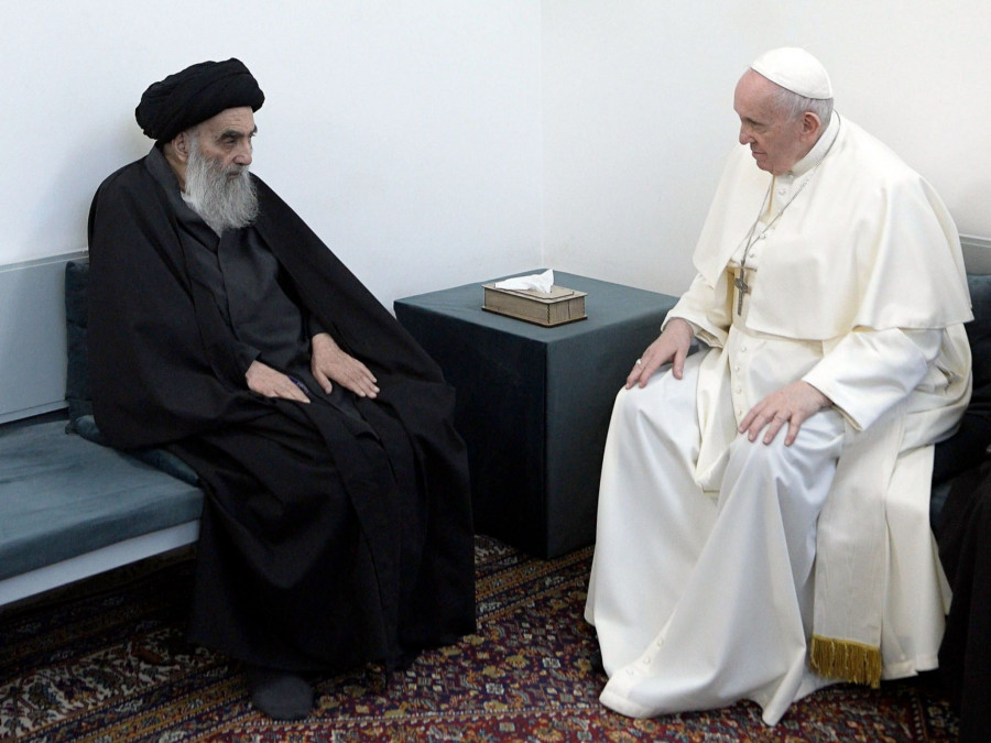 El histórico encuentro entre el papa y el ayatolá Al Sistani en Irak