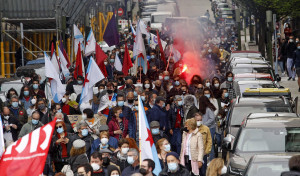 Los trabajadores coruñeses protestan el Primero de Mayo