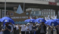 La marcha por la titularidad de los terrenos del Puerto recorre la fachada marítima