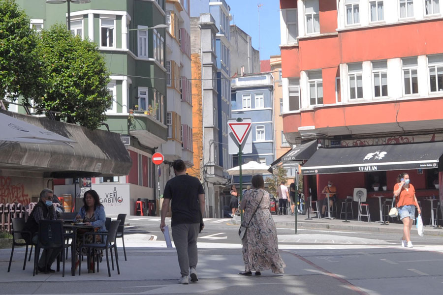 A Coruña ganó casi 50.000 metros cuadrados al tráfico desde el desconfinamiento