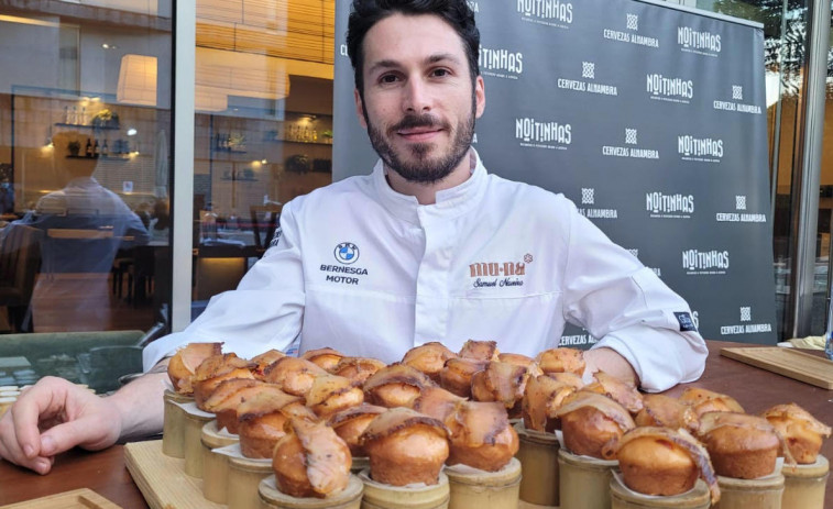 El chef Estrella Michelín Samuel Naveira, en el Showcooking Cervezas Alhambra de noitiNHas