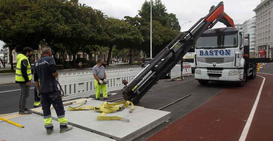 El Obelisco vislumbra su nueva parada de bus tras  las obras de reordenación