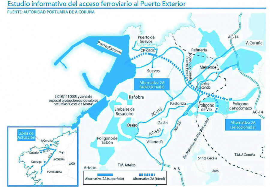 La ministra de Transportes confirma los fondos para  el tren a Punta Langosteira