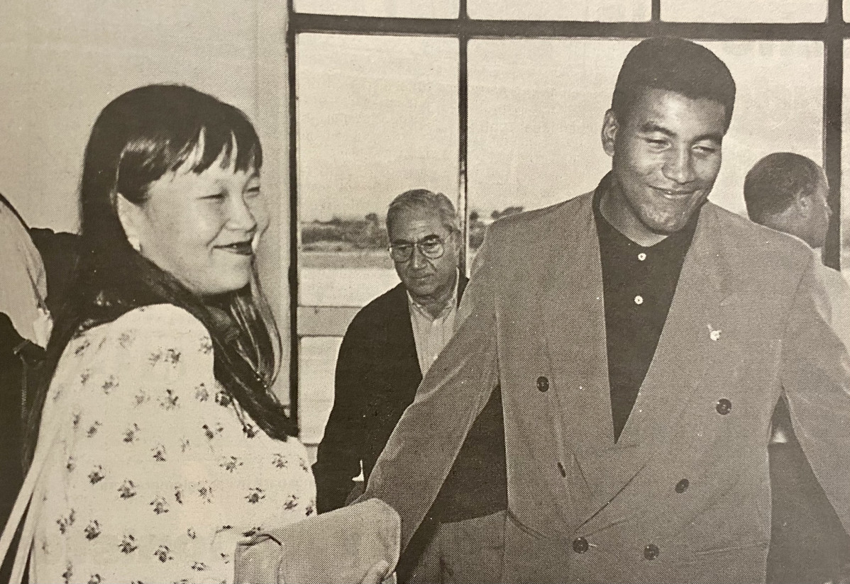 Mauro Silva y su mujer, Terumi, en 1996