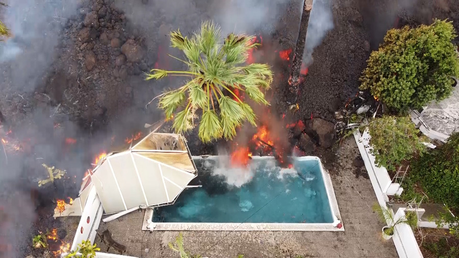 La lava de la erupción cubre ya en La Palma 103 hectáreas y destruye 166 viviendas