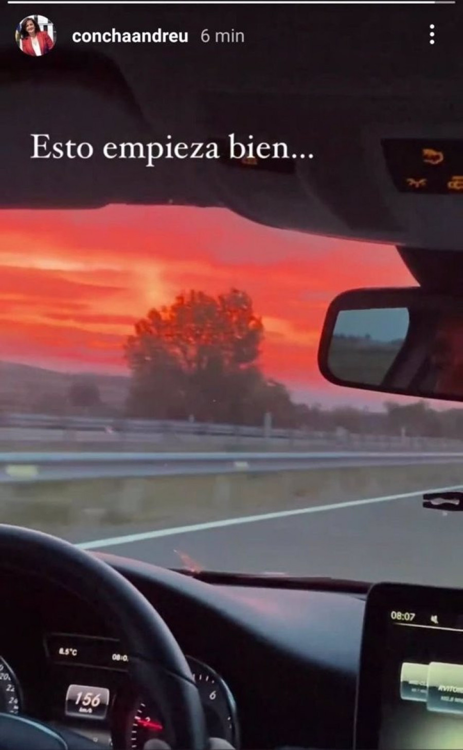 La Presidenta de La Rioja revela ella misma en una foto que viajaba en un coche a 156 kilómetro por hora