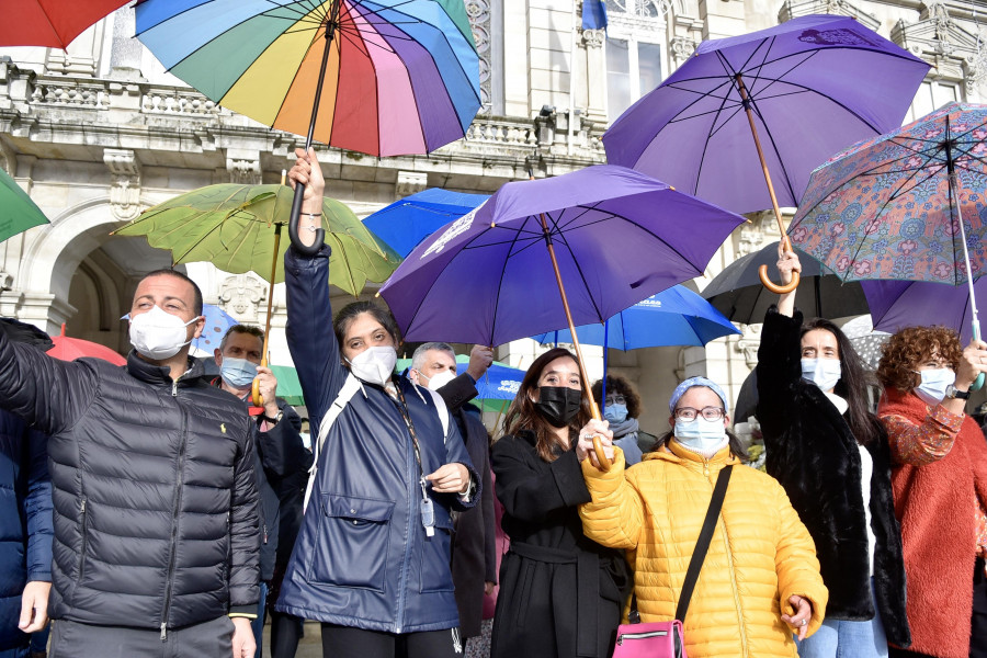 A Coruña vuelve a  abrir sus paraguas a favor de las personas con discapacidad
