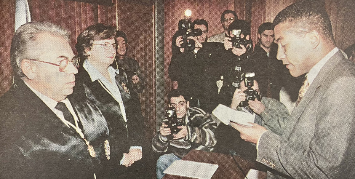 Mauro Silva jura la Constituciu00f3n Espau00f1ola en 1996