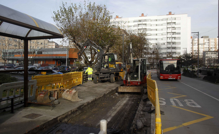 Continúan las obras de acondicionamiento en los carriles bici de A Coruña