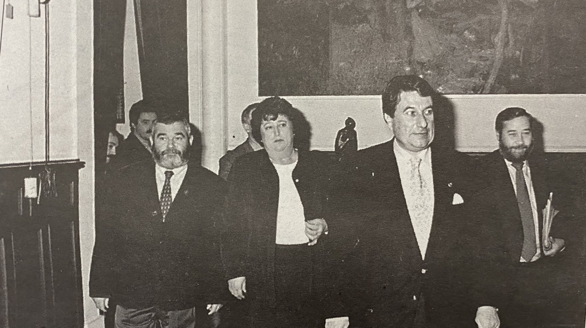 Antonio Varela, Esther Pita, Francisco Vu00e1zquez y Julio Sacristu00e1n en 1996