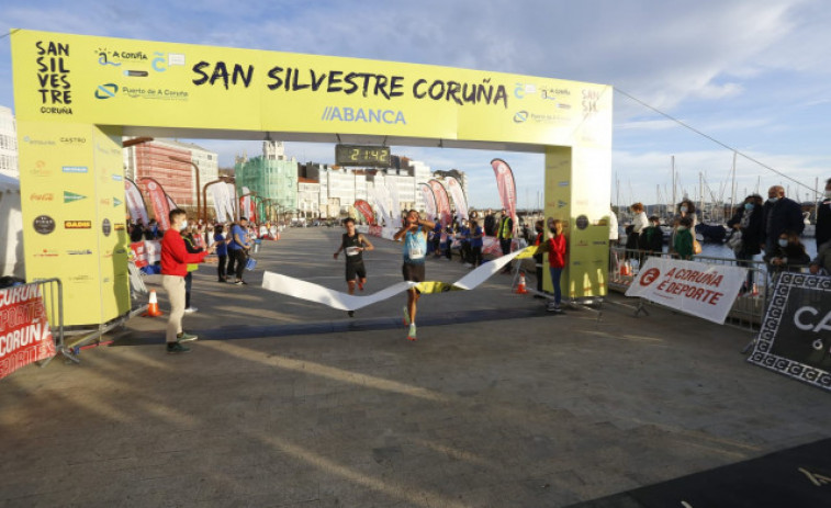 Nasr Bouchaib y Karina Callón se llevaron la San Silvestre en A Coruña