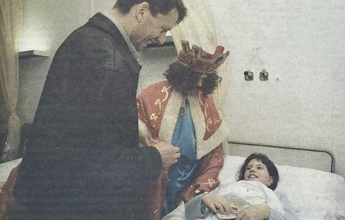 Djukic en el Materno con los Reyes Magos en 1997
