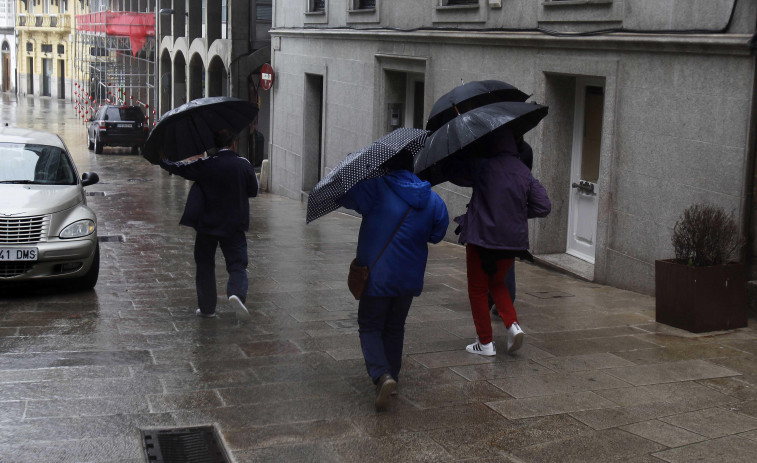 Lluvias persistentes y puntualmente moderadas en A Coruña y norte de Lugo