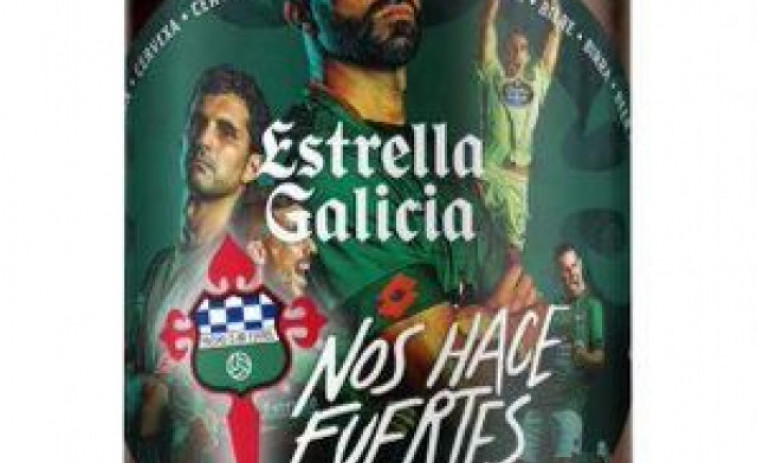 Botellas especiales de Estrella Galicia para apoyar al Racing de Ferrol en su fase de ascenso