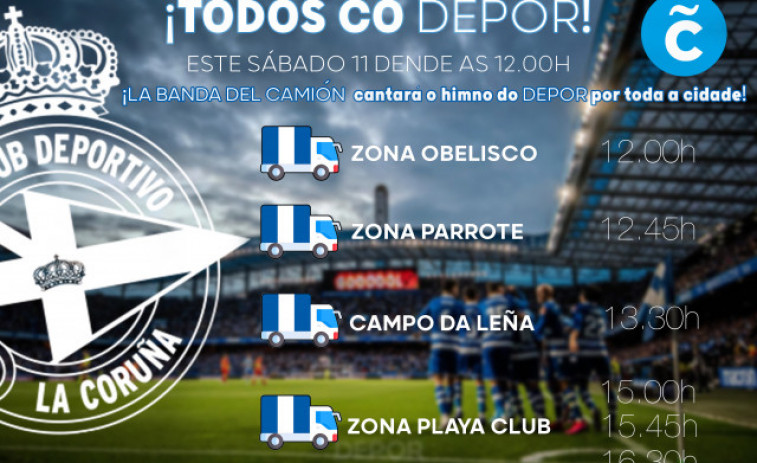 La Banda del Camión apoyará al Depor en diferentes escenarios de A Coruña