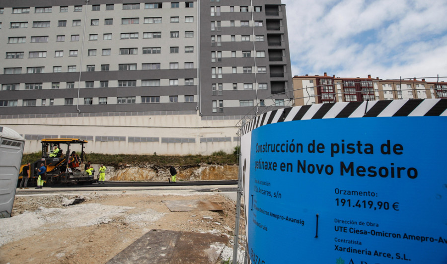 Vuelven los trabajos en la pista de patinaje y el corredor de Novo Mesoiro después de un mes sin actividad