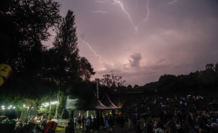 Las tormentas dejan en Galicia, tras las temperaturas extremas, miles de rayos y lluvia torrencial en Ourense y sur de Lugo