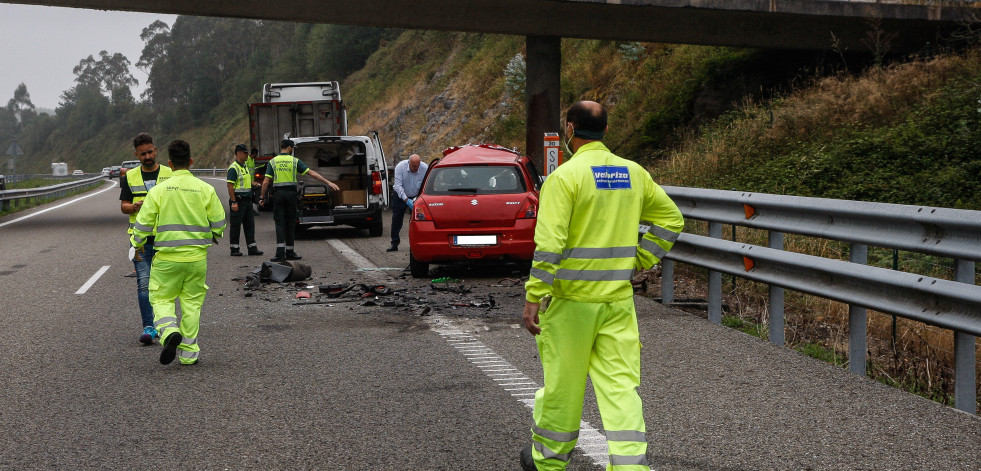 Muere un conductor en un accidente en la AP-9 a la altura de Abegondo