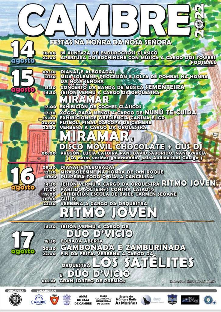 Cartel fiestas Cambre 2022