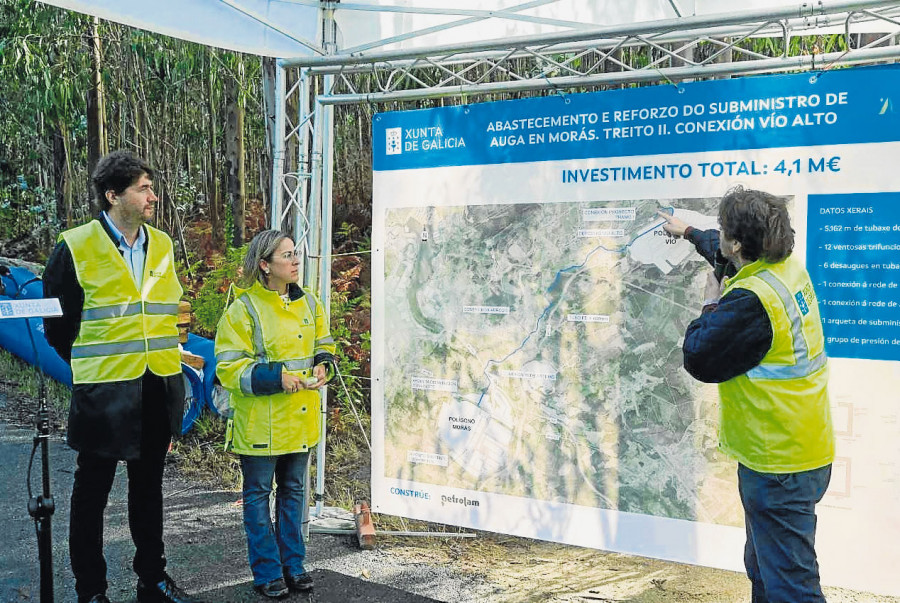 La futura conexión de agua de Vío a Morás duplicará la capacidad de abastecimiento del municipio de Arteixo