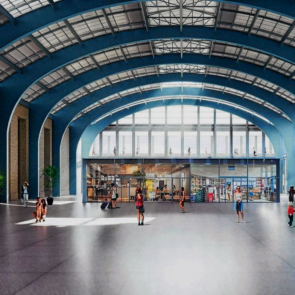 Vista idealizada del interior de la nueva terminal de trenes de la intermodal