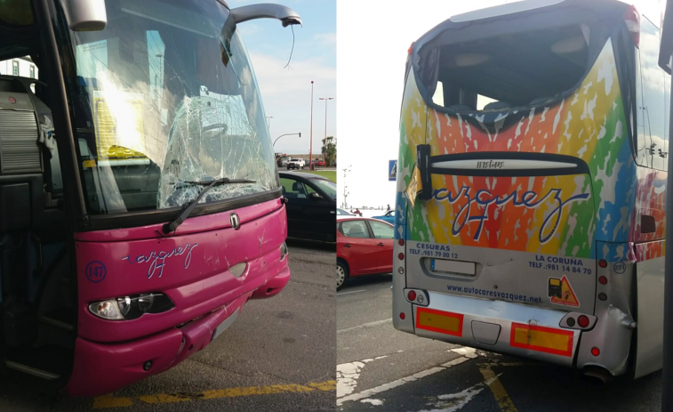 Heridos leves 18 menores en una colisión entre dos autobuses en el túnel de la Marina