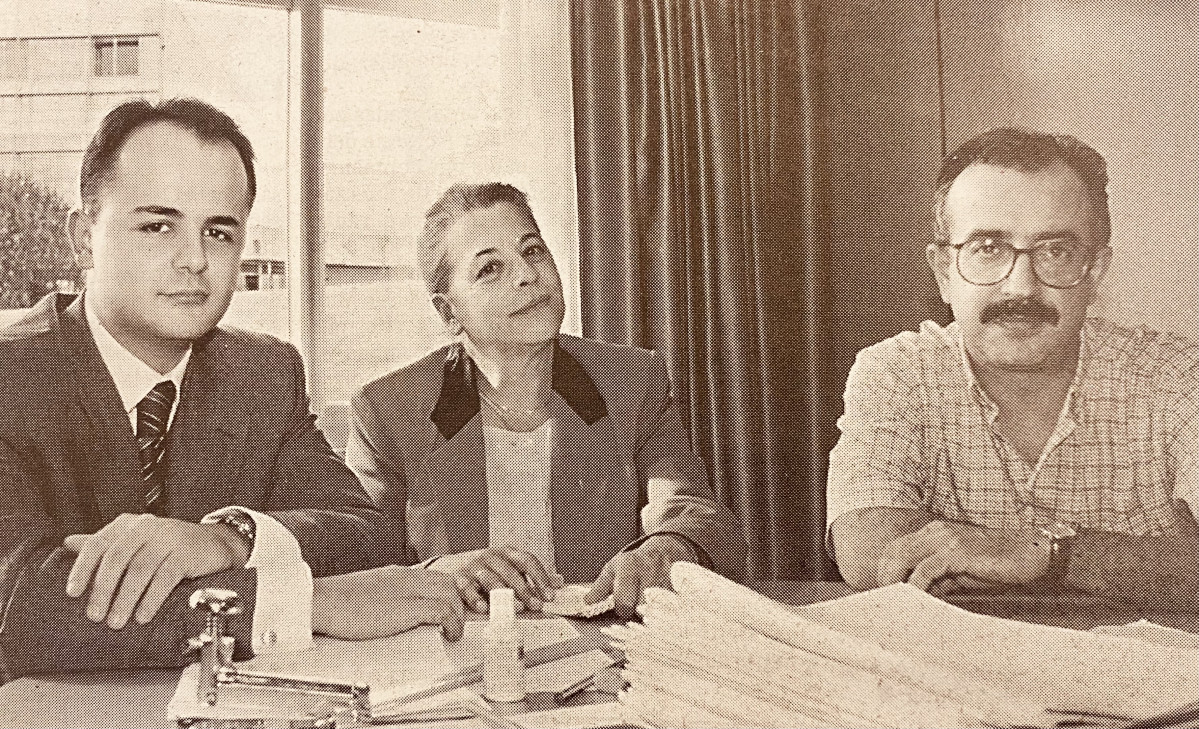 Ricardo Blanco, Natalia Lamas y Vicente Planells en 1997