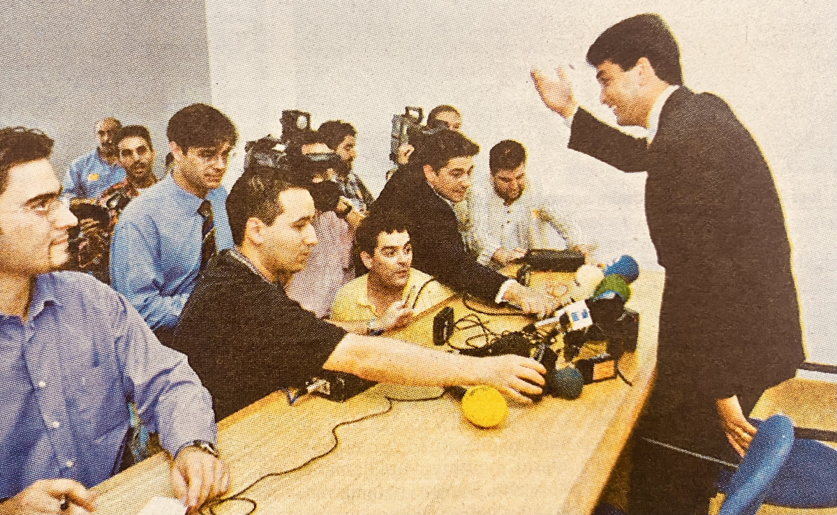 Bebeto, en rueda de prensa 1997