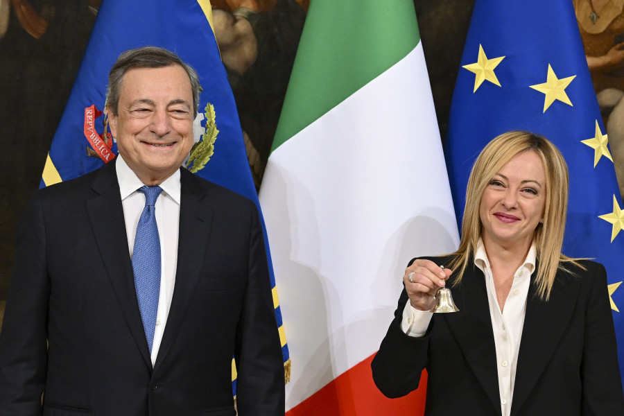 Giorgia Meloni completa ante Mario Draghi el traspaso de poder en Italia