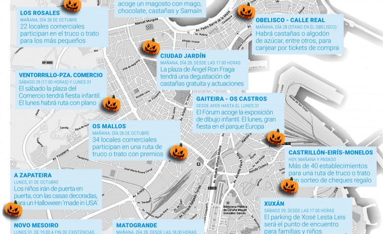 La celebración de Samaín y Halloween no dará calabazas a ningún barrio de A Coruña