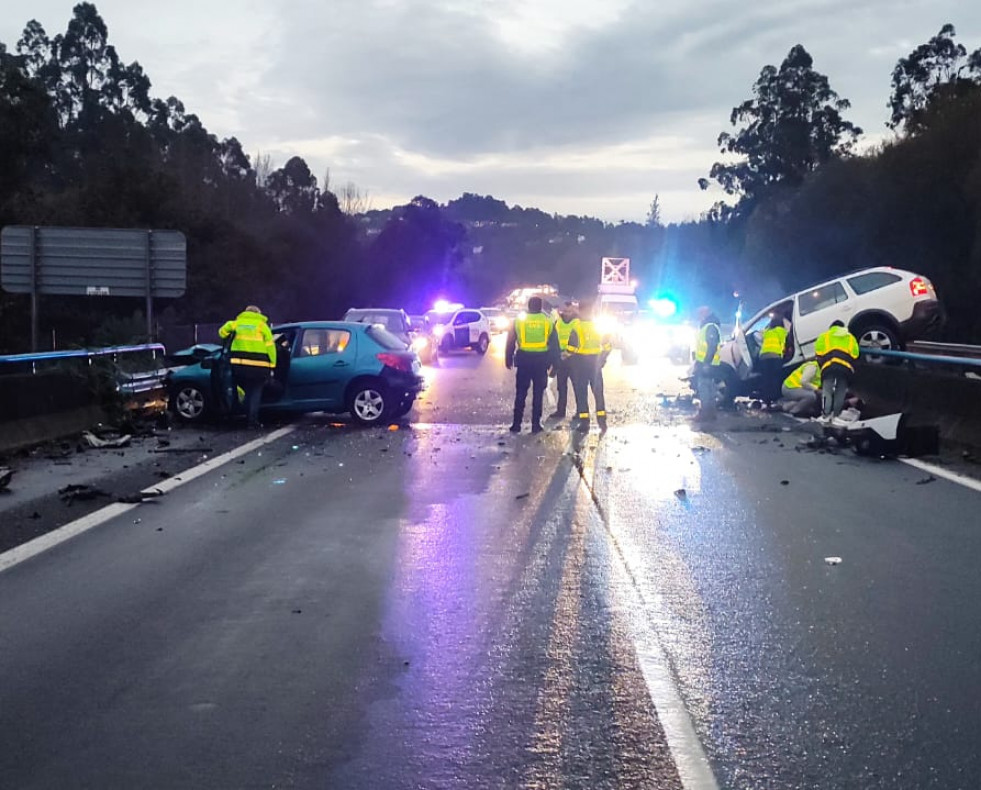 Accidente con kamikaze en la AP 9 en Bergondo