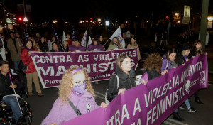 Manifestación contra la violencia machista en A Coruña