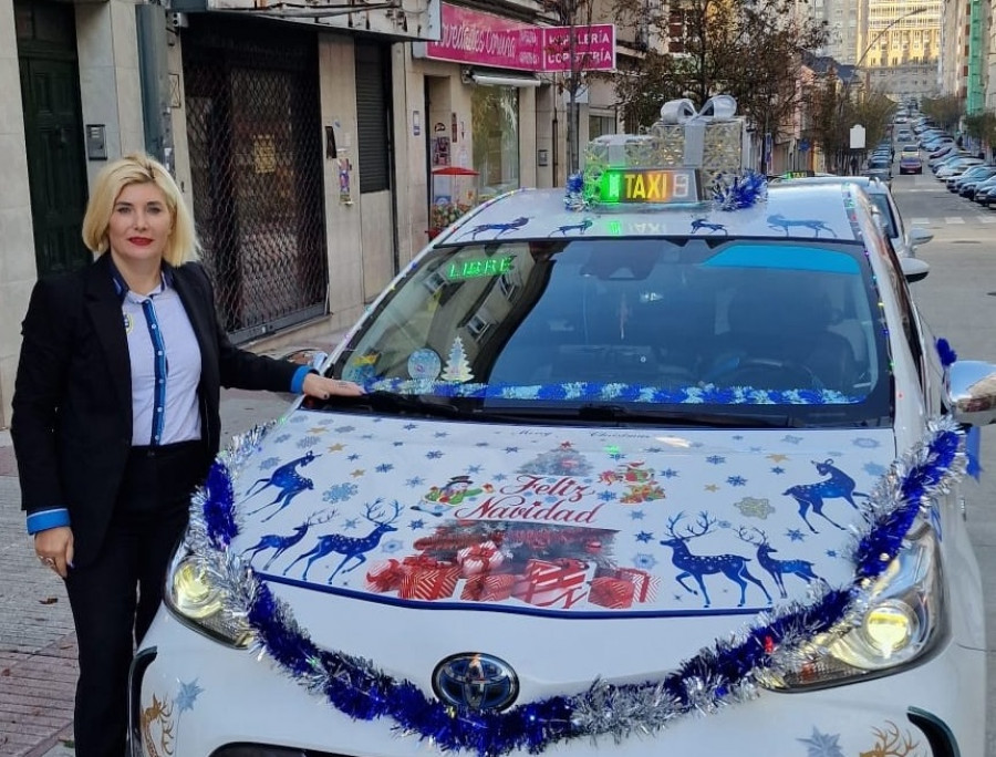 La Mariah Carey del taxi lleva la Navidad por las calles de A Coruña