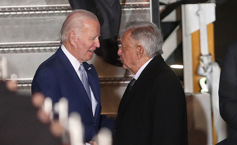 Biden llega al Palacio Nacional de México para reunirse con López Obrador
