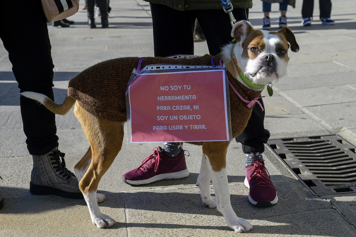 Protesta animalista contra la caza