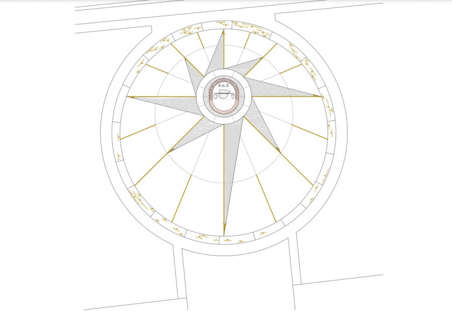 La rosa de los vientos con las provincias rodeará la placa del km Cero en Madrid